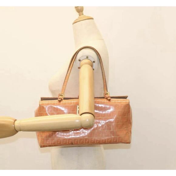 FENDI Zucchino Canvas Mamma Baguette Hand Bag Enamel Orange Auth 52439 - Picture 9 of 9